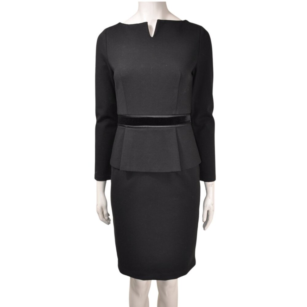 Black Peplum Bodycon Dress – Size S – Elegant & Flattering